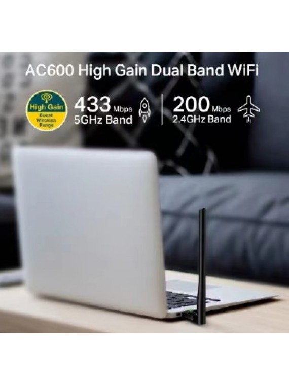 TP-LINK AC600 HIGH GAIN WIRELESS WIFI DONGLE BLACK 