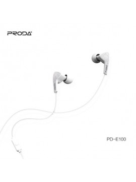 PRODA PD-E100 Fabric Earphone  White
