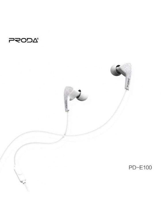 PRODA PD-E100 Fabric Earphone  White