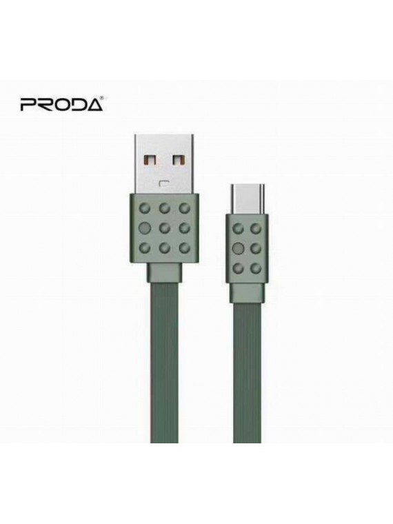 PRODA PC-01a Lego Series Data Cable For Type-C Green