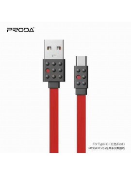 PRODA PC-01a Lego Series Data Cable For Type-C Red