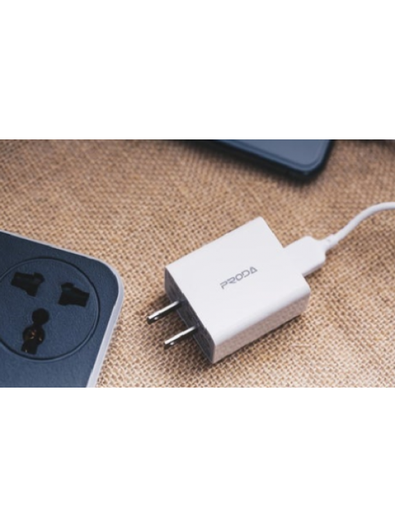 PRODA PD-A27m 2U Charger Set 2.4A White