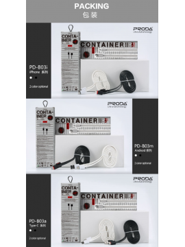 PRODA PD-B03m Container Data Cable 1.2M Micro White