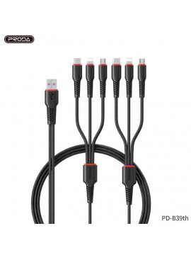 PRODA PD-B39th tonetin Series 6 in one Data Cable Black