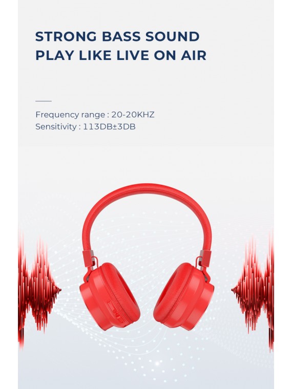 PRODA PD-BH400 Melo Wireless HeaSet Red