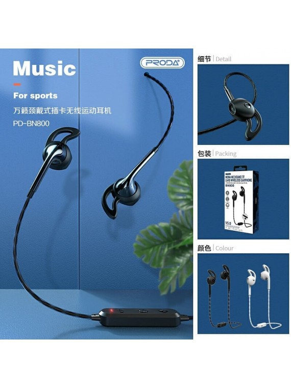 PRODA PD-BN800 SD Card wireless Earphone Black