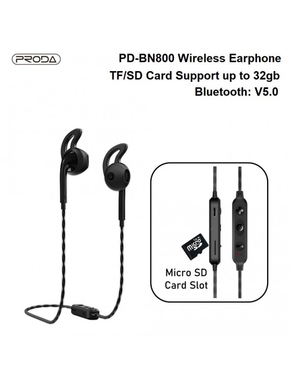 PRODA PD-BN800 SD Card wireless Earphone Black