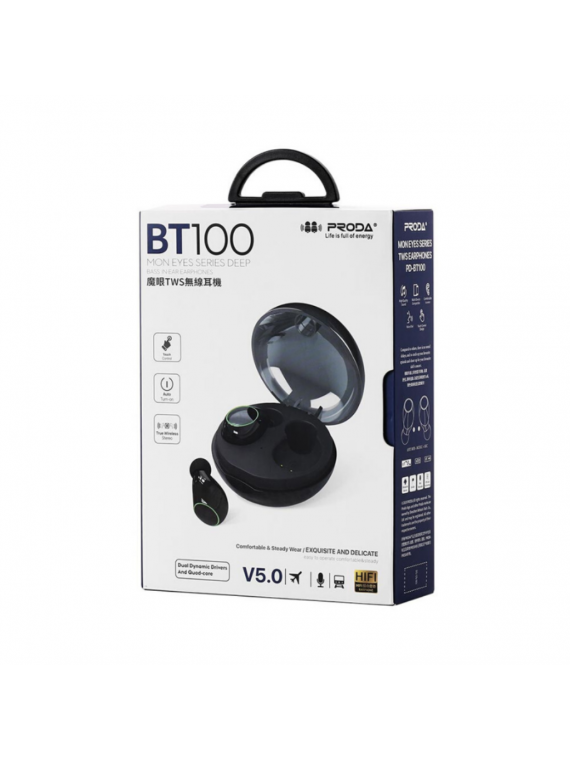 PRODA PD-BT100 TWS earbuds Black