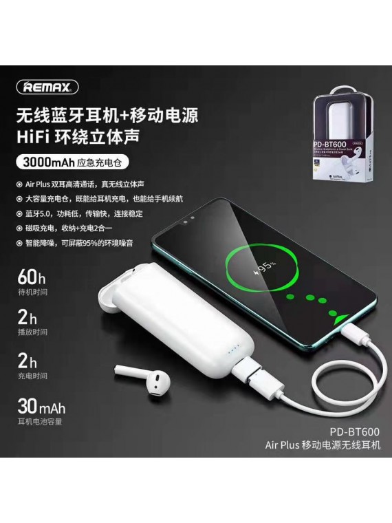 PRODA PD-BT600 Wireless Headset & Power Bank White