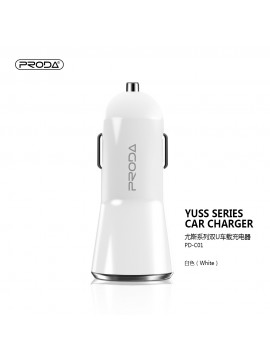 PRODA PD-C01 2 USB Car Charger White