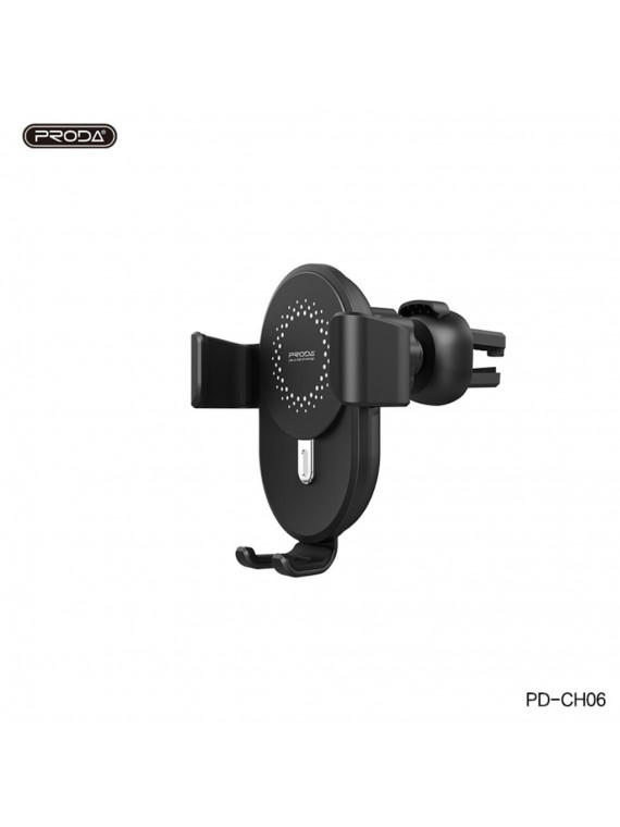 PRODA PD-CH06 10W Car holder with Wireless Charger Set Black