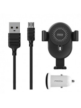 PRODA PD-CH06 10W Car holder with Wireless Charger Set Black