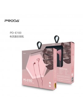 PRODA PD-E100 Fabric Earphone Blue
