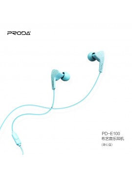 PRODA PD-E100 Fabric Earphone Blue
