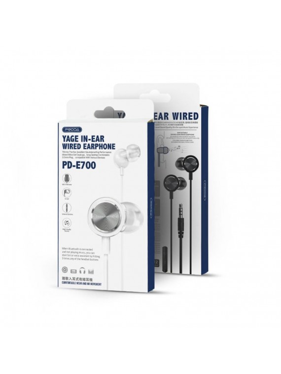 PRODA PD-E700 Wired Earphone  White