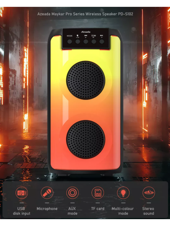 PRODA PD-S102 (Azeada) Wireless Bluetooth Speaker Black