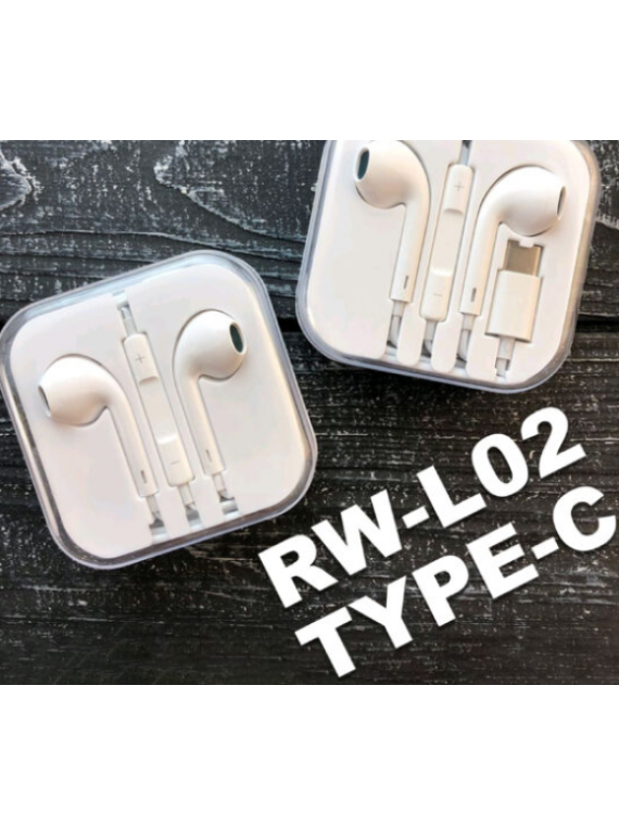 PRODA RW-L02 Wired Earphone For Music&Calls (Type-C) White