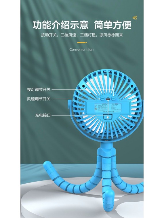 Proda octopus cooling fan PD-D07 Blue