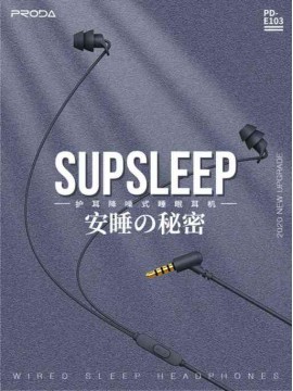 AZEADA PD-E103 Wired Ear Noise Reduction Sleep Headset (3.5aux) Grey