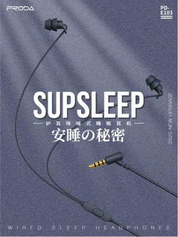 AZEADA PD-E103 Wired Ear Noise Reduction Sleep Headset (3.5aux) Grey