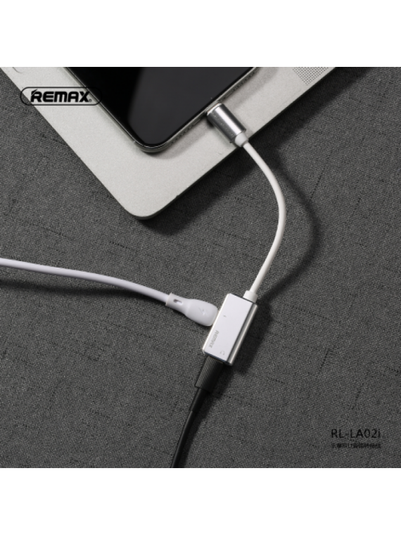REMAX RL-LA02 (2.0A) Jack Splitter 2 in 1 Cable&Audio Adaptor Lightning BK