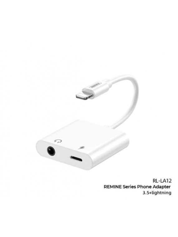 REMAX RL-LA12 Remine Series Phone Adapter 2 Lightning to 3.5AUX+Lightning white