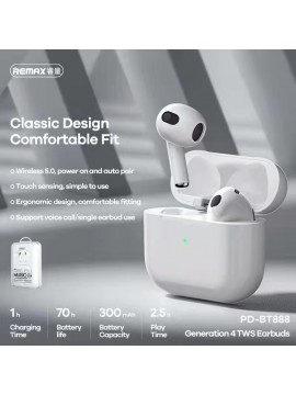 REMAX PD-BT888 Gen-4 TWS Earbuds white