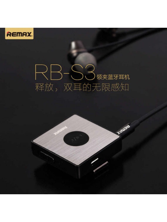 REMAX RB-S3 BT4.1 Clip-on Bluetooth Earphone Receiver Black