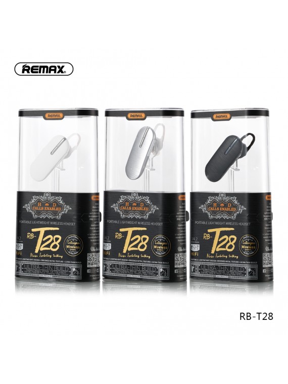 REMAX RB-T28 Portable Light Weight Wireless Headset White