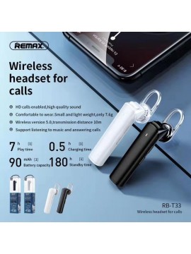 REMAX RB-T33 Wireless Bluetooth Headset Black