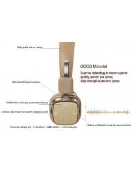 REMAX RB-200HB Bluetooth Headphone khaki