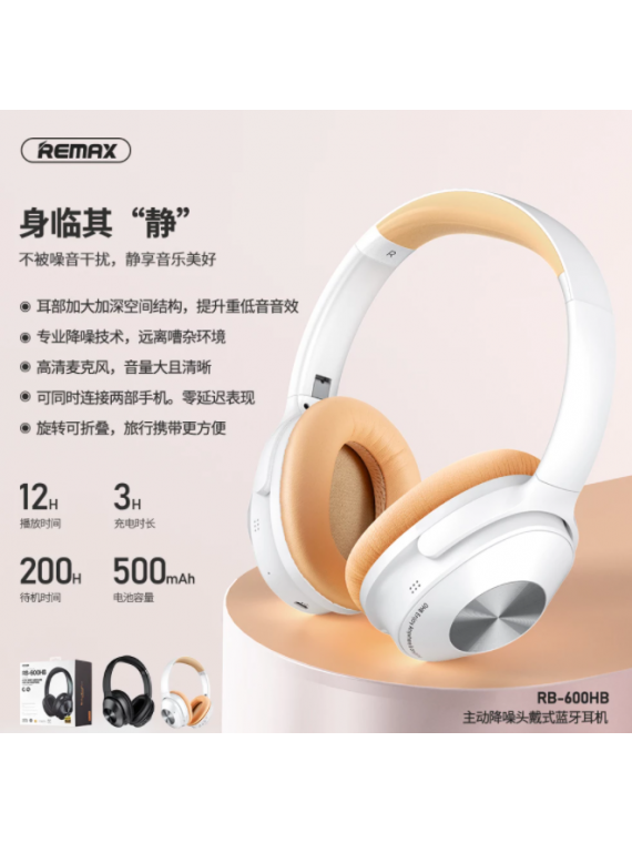 REMAX RB-600HB Noise Cancelling Headphone Black
