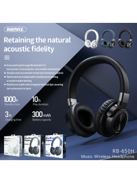  REMAX RB-650HB Music Wireless Headphone White