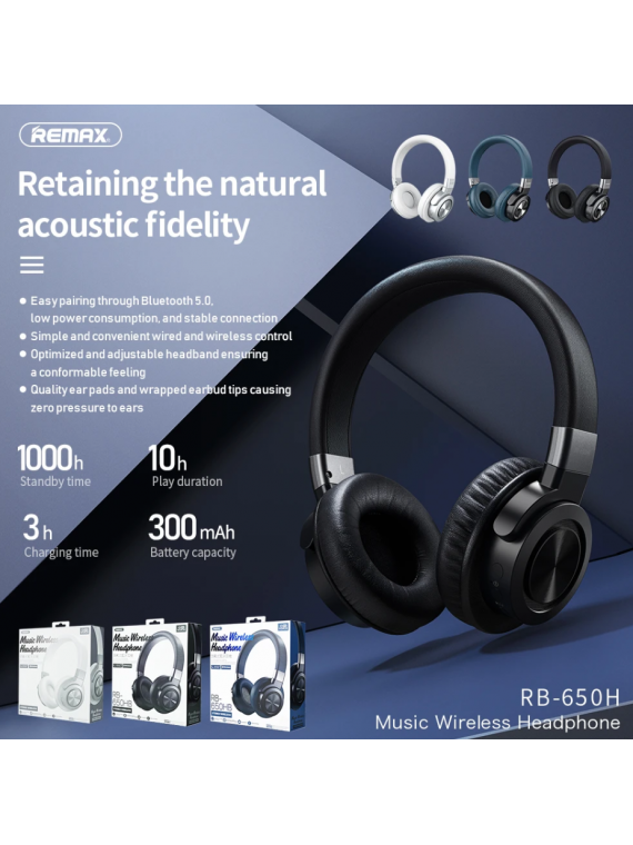  REMAX RB-650HB Music Wireless Headphone White
