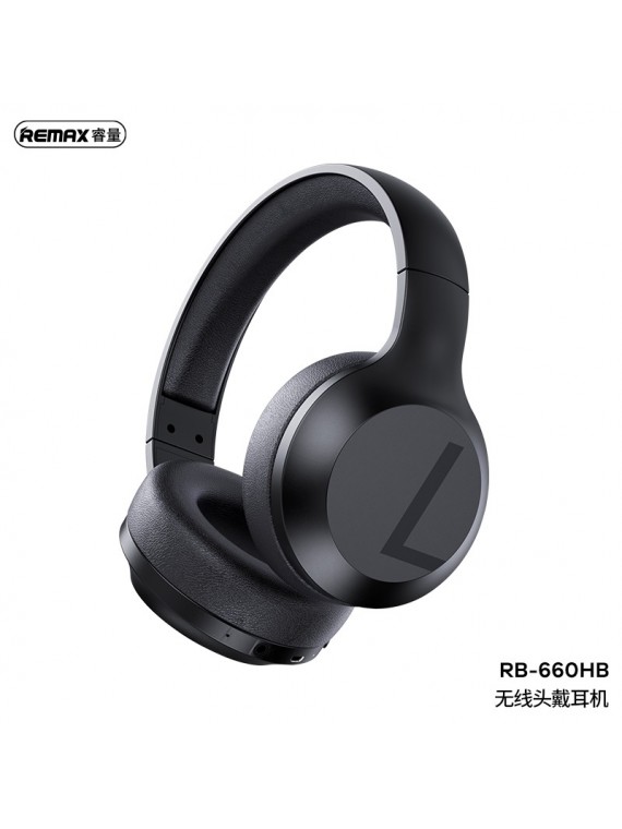 REMAX RB-660HB Multifunctional Wireless Bluetooth Headset with 3.5mm Audio Cable Black