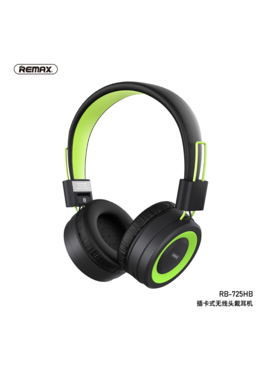 REMAX RB-725HB Wireless Headphone (support TF Card) Green