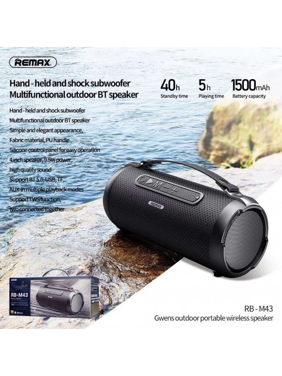 REMAX RB-M43 Outdoor Portable Wireless Speaker Black