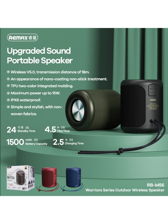 REMAX RB-M56 Warriors Series Outdoor Wireless Speaker Black