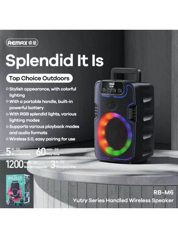 REMAX NEW RB-M6 Dynamic Bluetooth Speaker Black