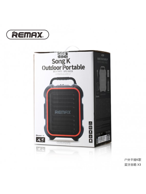 REMAX RB-X3 Song K outdoor Portable Bluetooth Speaker Black+Red