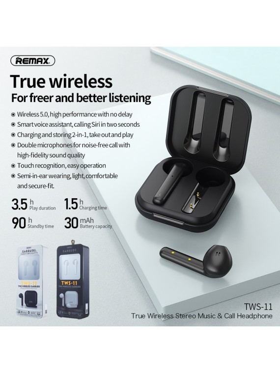 REMAX TWS-11 TWS Earbuds Silver