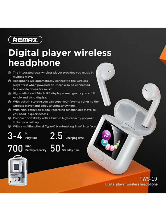 REMAX TWS-19 Player Headphone White
