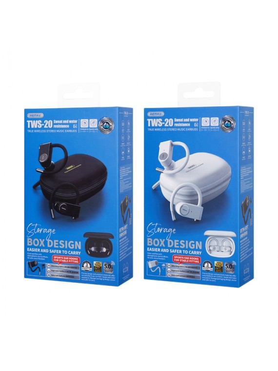REMAX TWS-20 True Wirless Stereo Music Earbuds White
