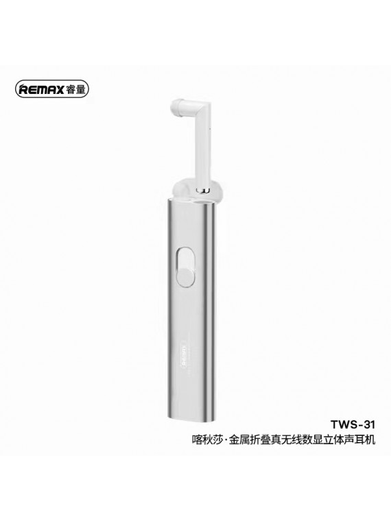 REMAX TWS-31 Ktusa Metal Folding True Wireless Stereo Earbuds Silver
