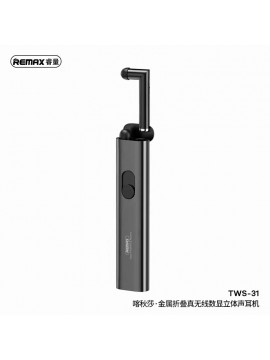 REMAX TWS-31 Ktusa Metal Folding True Wireless Stereo Earbuds Black