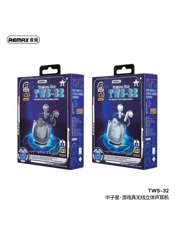 REMAX TWS-32 Neutron Star True Wireless Gaming Earbuds 300mAh Silver