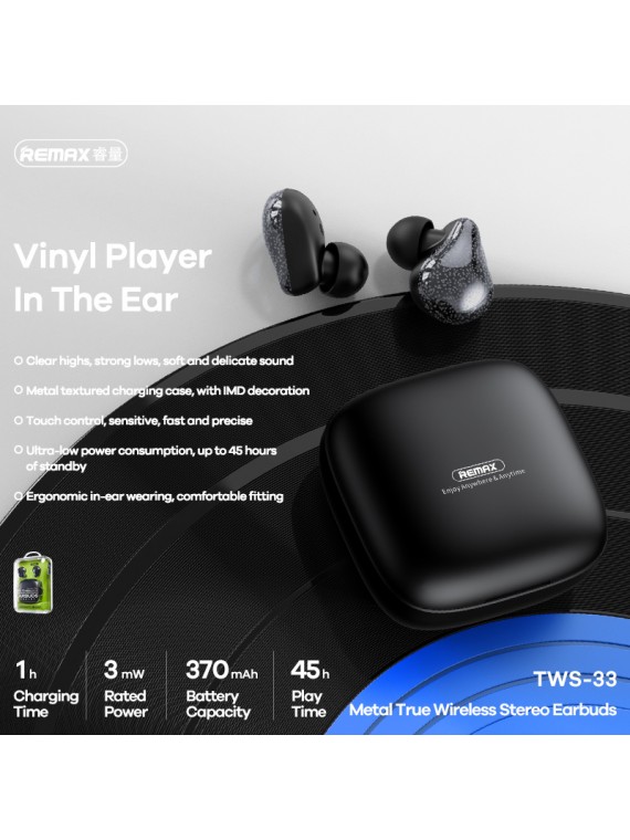 REMAX TWS-33 True Wireless Stereo Earbuds Green
