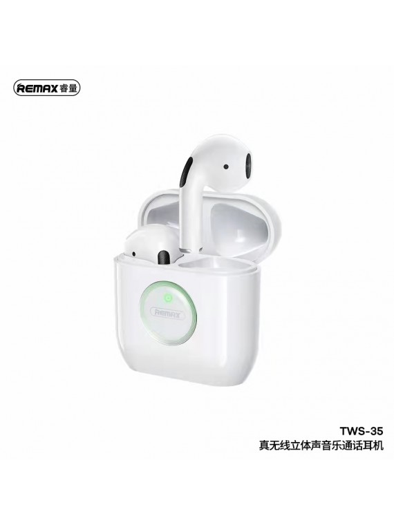 REMAX TWS-35 Wireless Stereo Earbuds for Music & Calls White