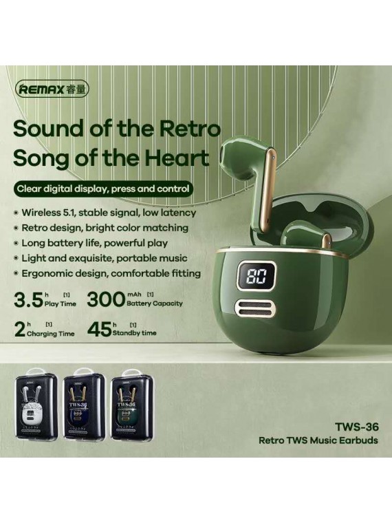 REMAX TWS-36 Retor TWS Music Earbuds Blue