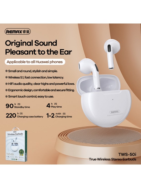REMAX TWS-50I Wireless Earbuds White